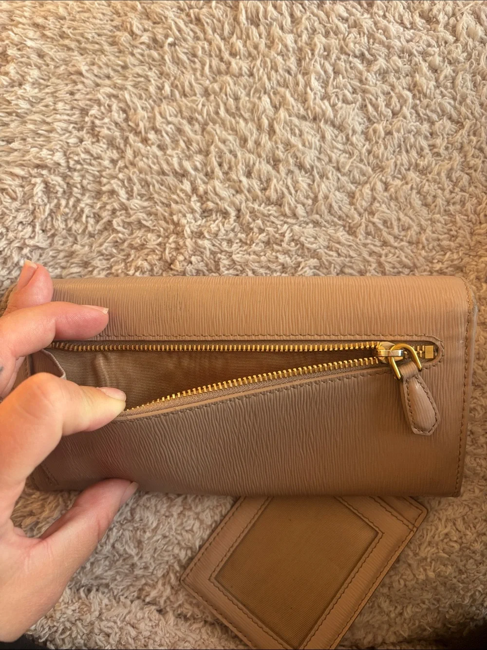 Prada Powder Pink Continental Leather Wallet